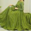 FABS FASHION- LONG MAXI (GOWN) w/ FULL MIRROR WORK (GREEN)